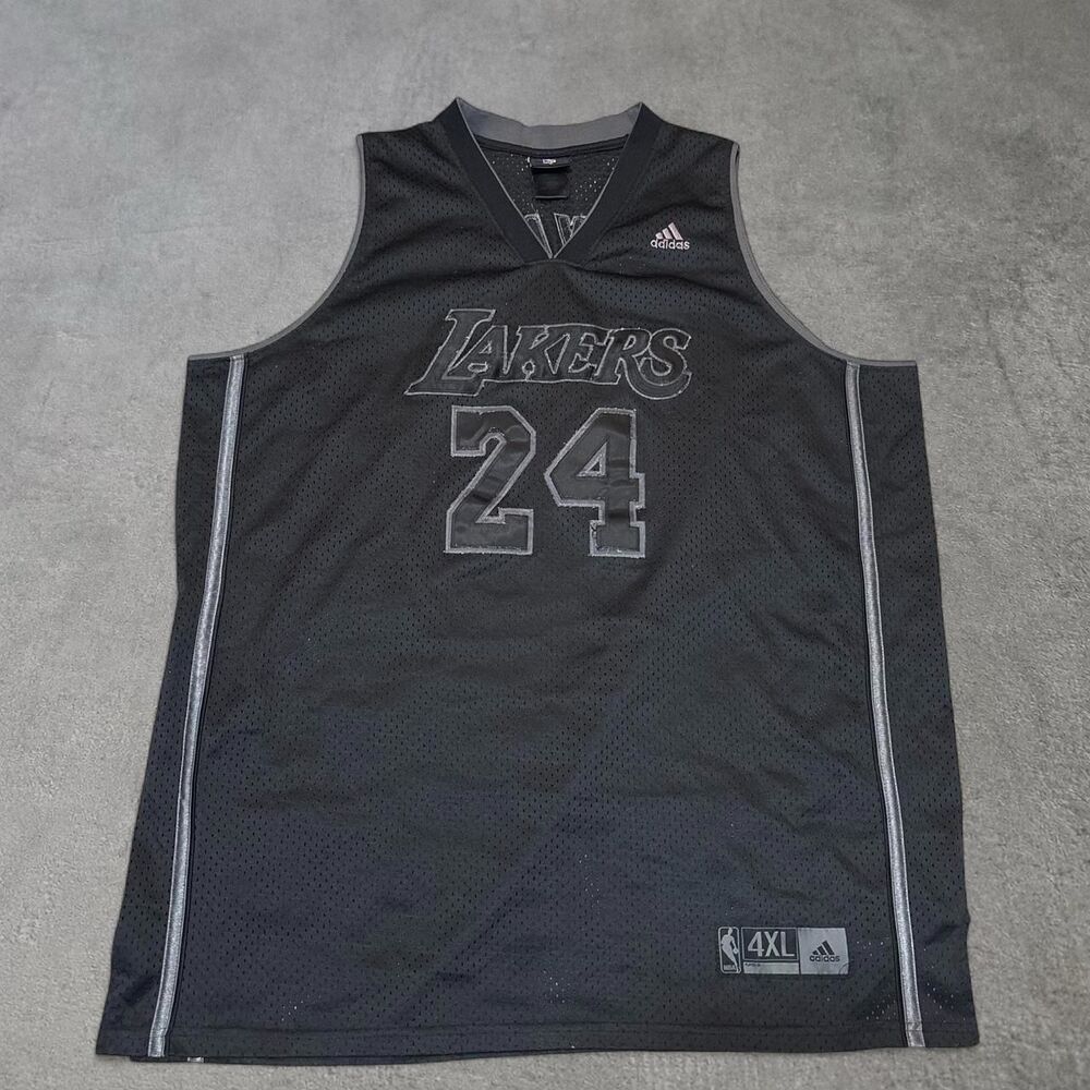 Rare Vintage Adidas Authentic Los Angeles Lakers Kobe Bryant Blackout Jersey 4XL